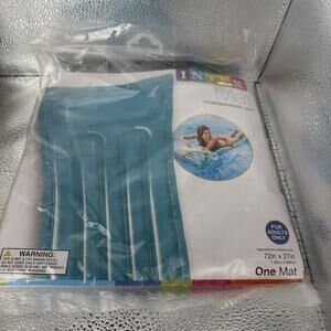 INTEX TRANSPARENT BLUE INFLATABLE SWIMMING POOL FLOATING MAT LOUNGER 72"X27"